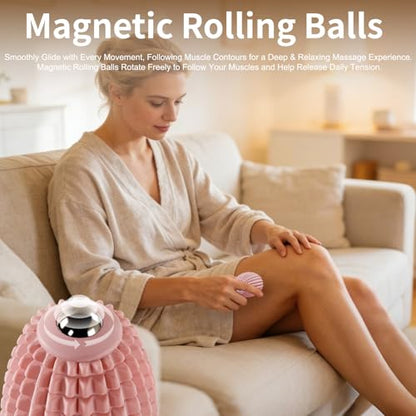 Vibrating Massage Ball for Plantar Fasciitis & Myofascial Release, Silicone Muscle Roller for Back, Shoulder, Foot, and Leg, Portable Trigger Point Massage Tool, 3 Vibration Speeds (Pink) - color: Pink