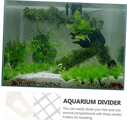 Abaodam 1set Aquarium Divider Panel Fish Tank Isolation Grid Suction Clips Mesh for Breeding and Compartmentalization for Fish Use
