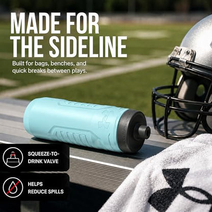 Under Armour Squeeze Water Bottles, 32 oz Water Bottles, Sideline Sports Water Bottle with Quick-Shot Lid, Quick & Easy Hydration, Gym Water Bottles, Squeeze Bottle, 1 32oz Bottle - color: Breeze Blue