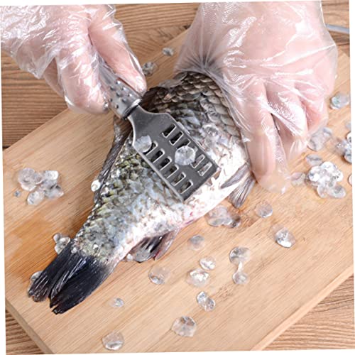 COLLBATH Stainless Steel Fish Scale Shaver with Lid Fast Cleaning Fish Skin Remover Comfortable Grip Effortless Use Seafood Tool for Home Kitchen