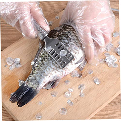COLLBATH Stainless Steel Fish Scale Shaver with Lid Fast Cleaning Fish Skin Remover Comfortable Grip Effortless Use Seafood Tool for Home Kitchen