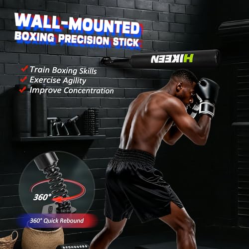 Hikeen Wall Bracket Boxing Precision Slip Stick,High Impact Boxing Slip Stick for Reflex Training,Shadow Box and Practice Slipping Punches Fits Home Gym