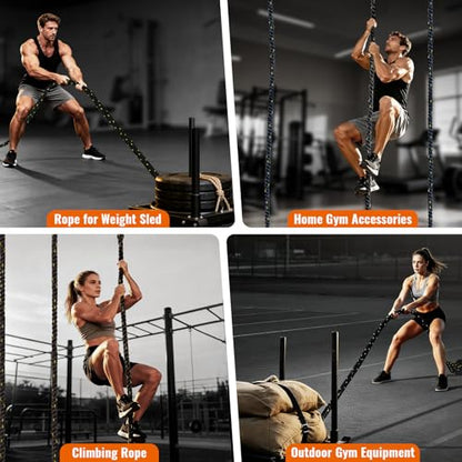 30FT Weight Sled Rope Workout Sled Pulling Ropes, Sled Push Gym Equipment Weight Sled Pull Rope for Training Tire Pulling Workout Fitness Resistance Football Exercise Equipment for Men Women - size: 1.5IN 30FT Sled Rope