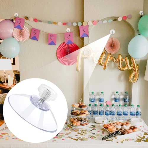 12 PCS Suction Cups, 40mm Strong Suction Cup with M5 Metal Screw Rods and Nuts Clear PVC Heavy Duty Suction Cup Holder Plastic Sucker Pads Without Hooks for Bathroom Wall Door Glass Window Car Shade