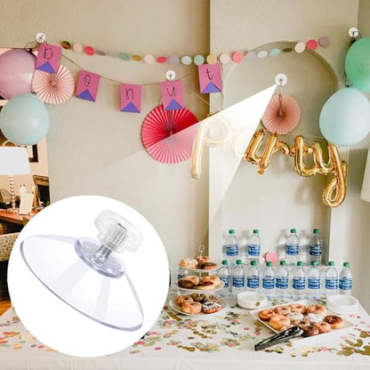 12 PCS Suction Cups, 40mm Strong Suction Cup with M5 Metal Screw Rods and Nuts Clear PVC Heavy Duty Suction Cup Holder Plastic Sucker Pads Without Hooks for Bathroom Wall Door Glass Window Car Shade