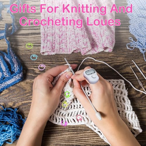 51PCS Metal Stitch Markers & Electronic Finger Counters Kit for Crocheting - color: White