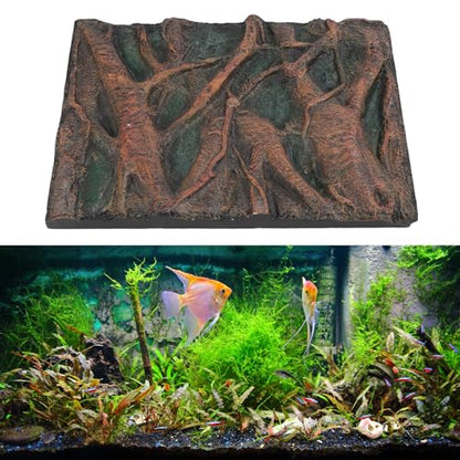 CDQL Aquarium Terrarium Background, Multipurpose 3D Reptile Background, Foam Aquarium Decor Backgrounds, Easy to Assemble for Reptiles Lizard Fish Frog (H)
