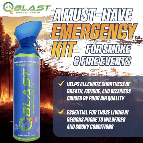 Portable Oxygen Can, Filled with 99.99% Pure Oxygen in a Can with Breathing Mask for Sports, Travel, and High Altitude Use | On-the-Go Air Support for Hiking and Outdoors – 10L, 5-Pack