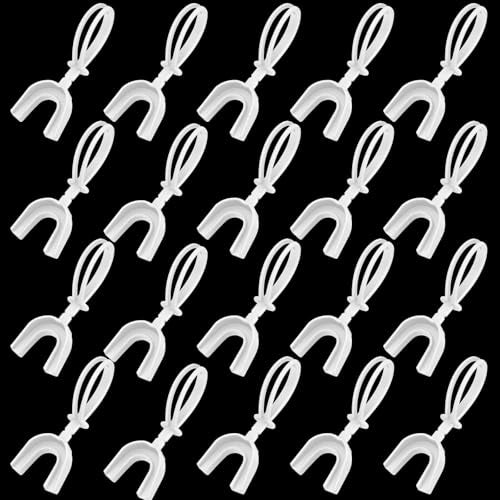 Dunzy 20 Pcs Football Mouth Guards with Strap Bulk - color: White, size: Youth