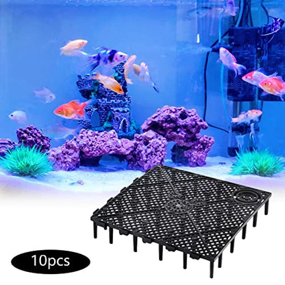 10 Pcs Aquarium Filter Bottom Tray Grid Aquarium Fish Tank Divider Premium Aquarium Filter Plate for Tank Bottom - Efficient Sand Gravel Board