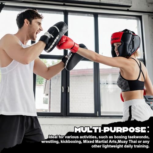 Jenaai 3 Pack Boxing Headgear for MMA, Kickboxing Muay Thai Sparring - color: Black