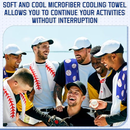 FuWeave 24 Pcs Baseball Cooling Towels Gifts 40 X 12 Inch - color: Baseball, size: 40 x 12 inches