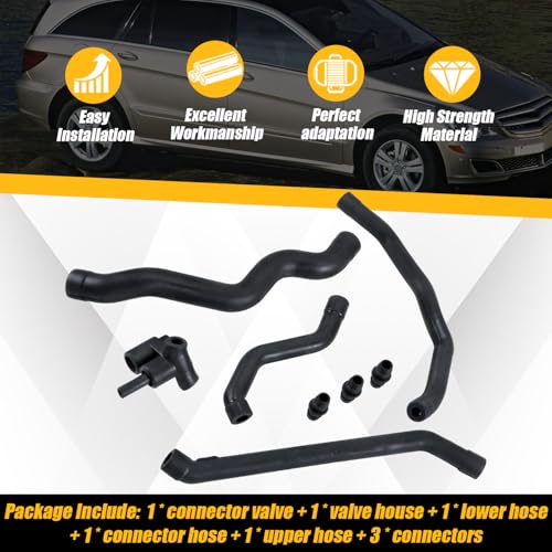 Crankcase Ventilation Hose Kit Air Intake Tube Connector Compatible with Mercedes Benz 1998-2011 Replace 1120180382 1120180482 1120180282 1120180182