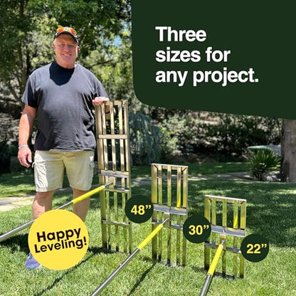 Rocklin™ Lawn Leveling Rake 30 Inch, Stainless Steel Lawn Leveler for Homeowners, Residential Leveling Rake for Soil, 78” Handle Yard Tools, for Dad, Husband & Men