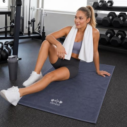 Microfiber Gym Bench Towel with Fitted Corner Hood, Grey - color: Grey