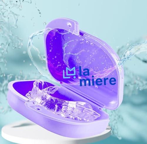 LA MIERE Retainer Case with Vent Holes, 1 Pcs Denture Case, Durable & Similar Mouth Guard Case, Lavender - color: Lavender