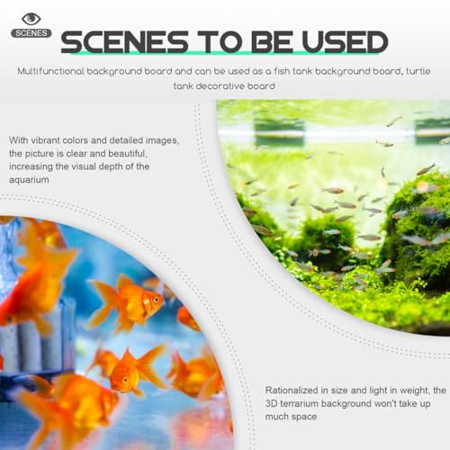 Kisangel Rock Terrarium Background, 17.7x11.8 Inch 3D Reptile Tank Backdrop Board for Bearded Dragon, Lizard, Gecko, Snake Habitat, Realistic Climbing Wall Decor, Dark Grey