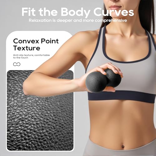 Peanut Massage Ball for Myofascial Release & Plantar Fasciitis Pain Relief - color: Black-single Pack