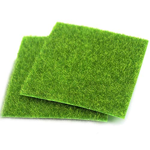 NICE PURCHASE Artificial Moss Simulation Fake Green Plants Grass for Party Patio Lawn Micro Landscape Decoration Flowers Grass DIY Crafts (2 pcs 11.5''×11.5'') - color: 2 Pcs 11.5''×11.5''