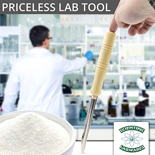 Lab Scoop Spatula with Wooden Handle - Pack of 6 - Soil Scooper Gardening Classroom Research Laboratory Veterinary Feeder