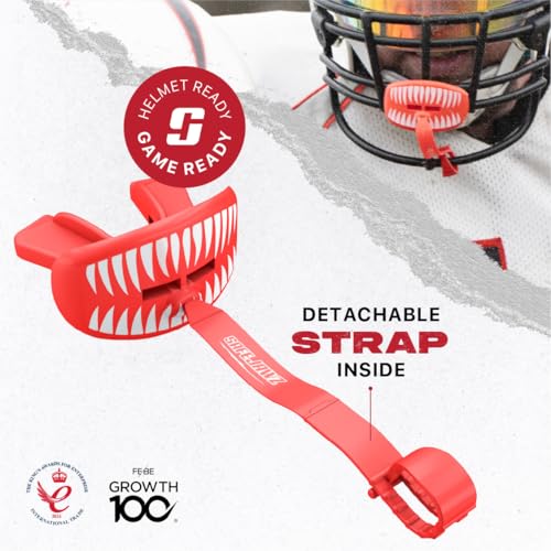 SAFEJAWZ Lip Guard, Football Mouth Guard with Detachable Strap - color: Viper