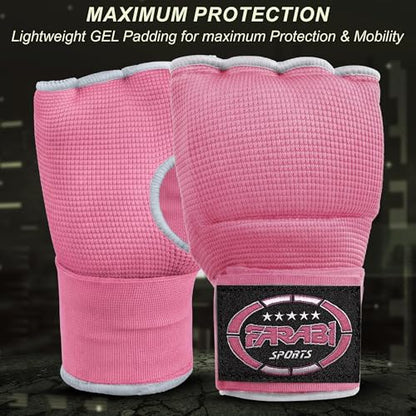 FARABI Kids Hybrid Boxing Inner Gloves Punching Boxing Gloves - color: All Pink (Pack of 2)