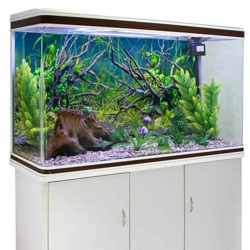 AWERT 72x24 inches Tropical Fish Tank Background River Bed & Lake Aquatic Plant Undersea Tree Branch Aquarium Background Vinyl - size: 72x24in/180x60cm