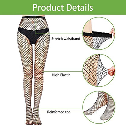 Fishnet Stockings Womens High Waist Tights Sexy Sheer Mesh Pantyhose