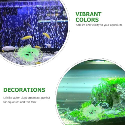 Lurrose Aquarium Artificial Aquatic Plant Decoration, Lifelike Green Silicone Fish Tank Ornament for Freshwater and Saltwater Tanks, Plastic Landscaping Decor for Home and Office