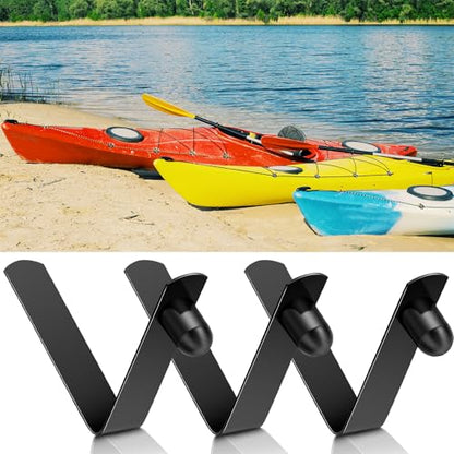 8 Pieces Push Button Spring Clips Tent Pole Clips Stainless Steel Kayak Paddle Spring Snap Clips Locking Tube Pin for Camping Kayak Paddle Tent Pole - color: Black, size: 6mm