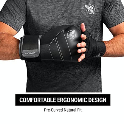 Hayabusa S4 Leather Boxing Gloves | 12oz Boxing Gloves, Muay Thai Gloves, Kickboxing Gloves, Leather Training Gloves, Men and Women, 16oz Boxing Gloves - color: Black, size: 16 oz