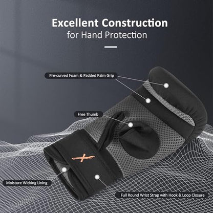 MaxxMMA Neoprene Washable Heavy Bag Gloves - Boxing Punching Training - color: Black, size: Small-Medium