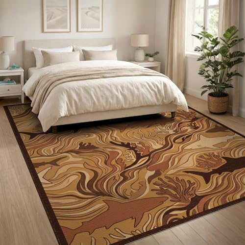 8'x10' Washable Flatwoven Rug, Beige Modern Shark Stain Resistant Extra Large Carpet for Dining Room, Large Office, Lounge, Non-Slip Chair-Friendly Mat | Ref:2067563 - color: Beige/Pattern 25, size: 8' x 10' (Rectangular)