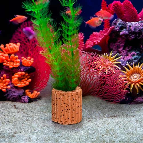 50 Pcs Aquatic Water Plant Fixed Rings, Ceramic Aquarium Plant Holder Weights Aquarium Landscape Cultivation Fixed Cup Pottery Plants Pot Gravity Ring for Fish Tank Accessories