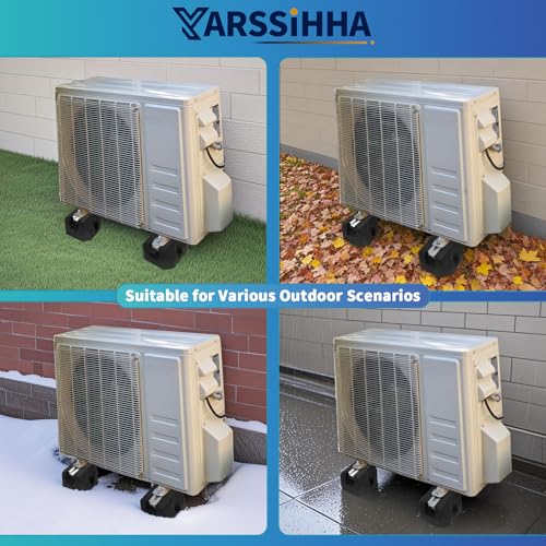 4pcs Mini Split Rubber Base Pad for 9000-60000 BTU Ductless Air Conditioner Heat Pump, Heavy Duty Anti-Vibration Mini Split Mounting Pad, Floor Mount Base Kit - style: 4 pcs, 9000-60000 BTU