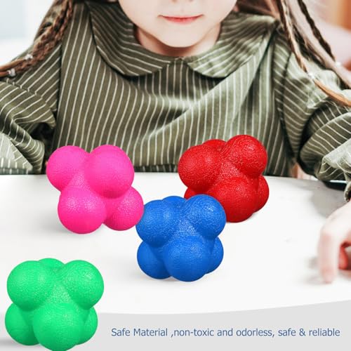 Hemobllo Hexagonal Reaction Training Balls 6 Piece TPR for Sports Exercise