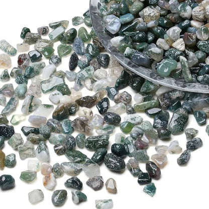 LAIDANLA Aquatic Agate Crushed Stone Crystal Chips Bulk Natural Gemstones Healing Reiki Crystals Mini Quartz Vase Filler Aquarium Gravel 100g - color: Aquatic Agate, size: 0.22 Pound-（0.2"-0.28"）