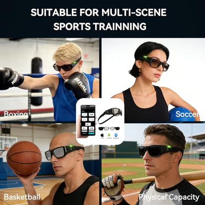 Netrix Reflex Strobe Glasses for Sports Training, Reaction Speed Trainer | Tennis training equipment•vision training strobe glasses•eye training glasses•Magnetic Charging•Touch Control