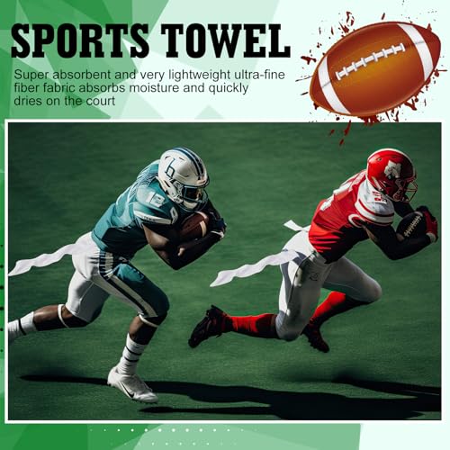 Fanfanwin 6 Pcs Football Towels with Buttons Quick Dry Sports,White | Button Design Prevents Slipping, Quick Dry Basketball Workout, Lightweight Sweat Absorbent Towels Athletes Gym Training Use - color: White