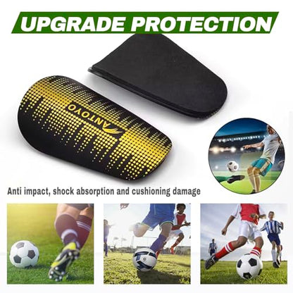 Mini Shin Guards Soccer Kids,Small Protective Gear with Fixed Straps - color: Golden Stars, size: M(H: 4.5 in,W: 2.9 in)