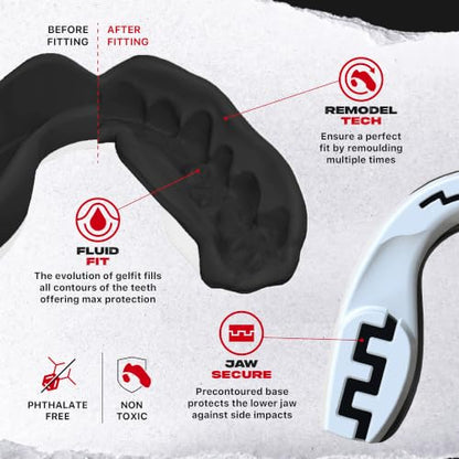 SAFEJAWZ Skull Mouth Guard, Adult Dual Layer Mouthguard with Case - color: Skull, size: Adult (12+)