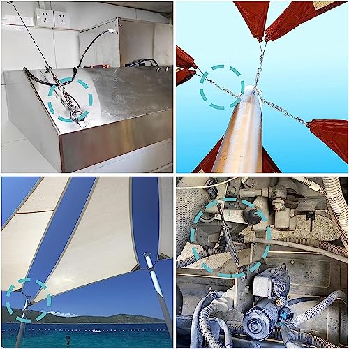 Shade Sail Hardware Kit Include Winches & Wire Rope, Anti-Rust Stainless Steel Sun Shade Hardware Kit for Rectangle Square Triangle Shade Sail Installation(71 PCS)