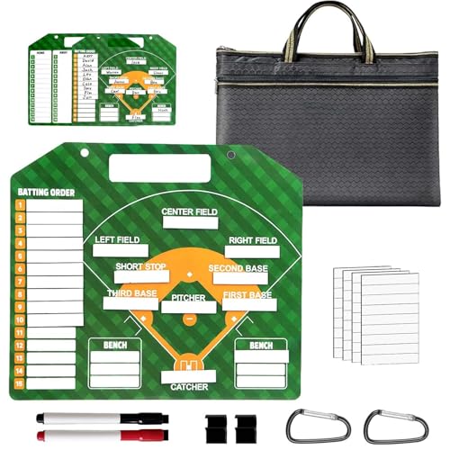 Magnetic Baseball Coach Tactical Board for Training Coaching Accessories | Baseball Dry Erase Lineup & Strategy Planning Board, Games Dugout Tactics, Baseball with Storage Bag