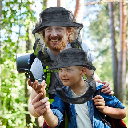 Premium Mosquito Head Net for Insect, 2 Pack, Fly & Bug Protection | Ultra Large & Long, Extra Fine Holes for Camping, Hiking, Fishing, Gardening, Safari, Fits All Hats for Men & Women
