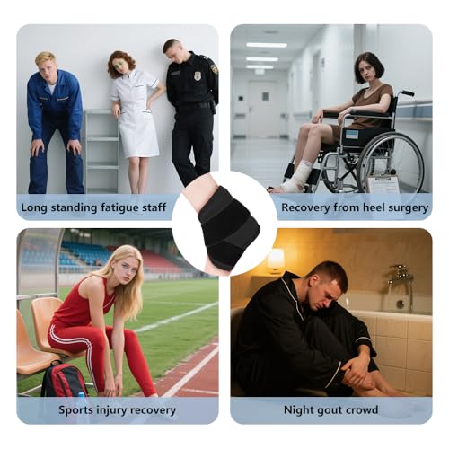 Ankle Heel Ice Pack Wrap Brace for Swelling,Gel Cold/Hot Therapy Wrap for Sprained Ankle, Achilles Tendonitis, Plantar Fasciitis,Foot Pain,Adjustable Strap,Reusable Compression Wrap (Black) - color: Black