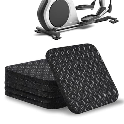 LOOEEL 6PCS Treadmill Mats,High Density Equipment Pads 4 x 4 x 0.2 inch Double-Sided Non-Slip Exercise Equipment Mat for Floor Protection,Washing Machine Pads,Walking Pad,Exercise Bike,Home Gym etc.