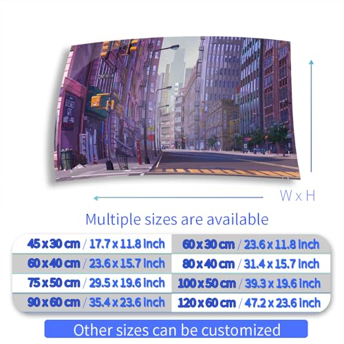 Aquarium Background Stickers - City Street Purple - Fish Tank Reptile Terrarium Decor Poster (45 x 30 cm / (17.7 x 11.8 inches))
