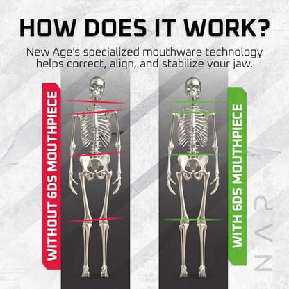 New Age Performance Low Profile Sports Mouthguard, Boost Strength & Balance - color: Blue/White