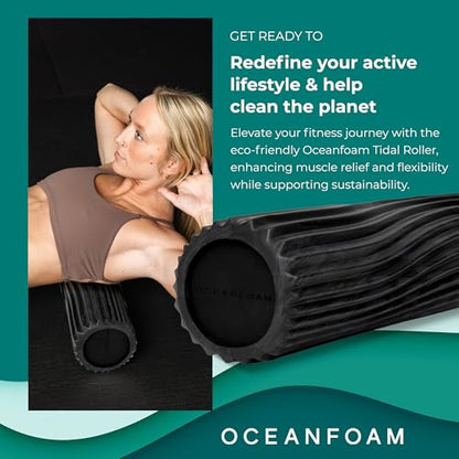 Oceanfoam Tidal Roller, Foam Roller for Exercise (Black & Charcoal Marbled) - color: Black & Charcoal Marbled