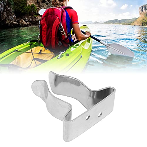 Stainless Steel Boat Hook Spring Clamp Holder Bracket Clip Versatile Hook for Boat RV Home Silver